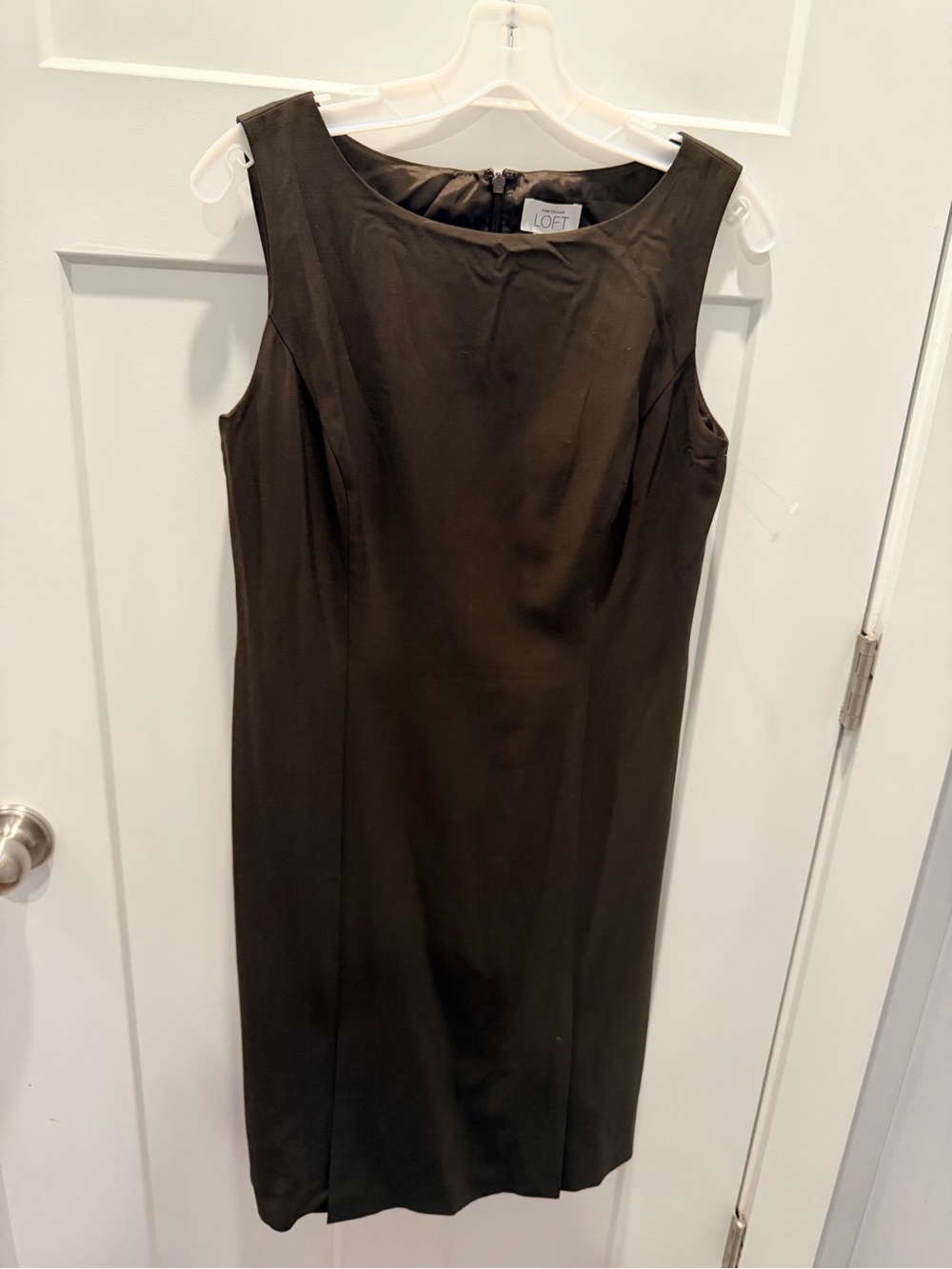LOFT Brown Wool Blend Sleeveless Sheath Dress Women’s Size 8 Career